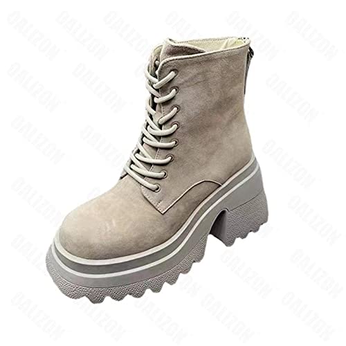 jonam High Heels Black White Winter Women Boots Thick High Heel Knee High Boots Autumn Long Boots Shoes(Size:36 EU) von jonam
