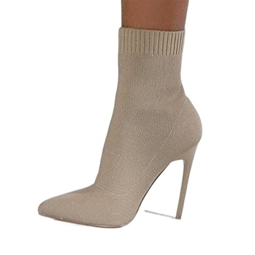 jonam High Heels Heels Short Ankle Boot Women Autumn Winter Thin High Heeled Toe Sock Pumps High(Size:40 EU) von jonam