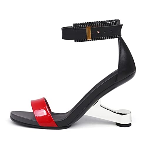 jonam High Heels High heel female sandals leather summer female sandals(Color:Black,Size:39 EU) von jonam