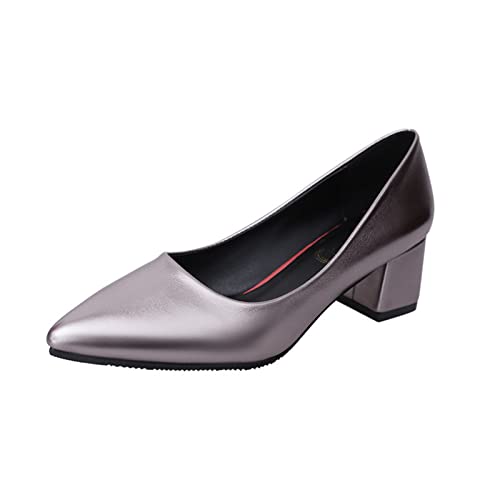 jonam High Heels Lady Point Toe Official Design Daily wear Thin Heel Shoes Women high Heel Shoes(Color:Silver,Size:41 EU) von jonam