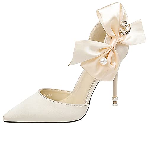 jonam High Heels Sexy Women Shoes Woman Pumps Wedding Shoe Bridal Heels Wedding Heels Bride Shoes White Stiletto Sandal Female Footwear High Heel(Color:White,Size:36 EU) von jonam