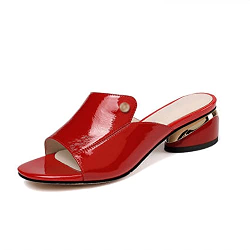 jonam High Heels Soft Leather Female Flipflop Slippers Summer Heels Slides Shoes For Girls Comfortable Sandals Woman(Size:37 EU) von jonam