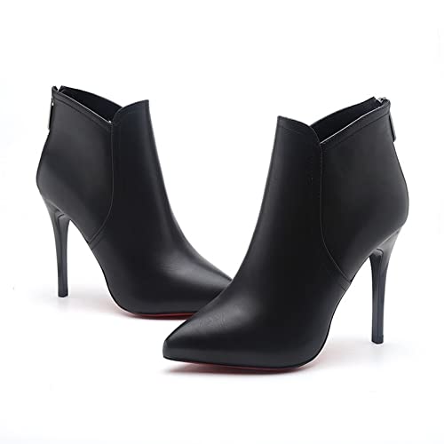 jonam High Heels Women Boots Ankle Zipper Booties High Heels Autumn Shoes Black Winter Boots Toe(Size:38 EU) von jonam