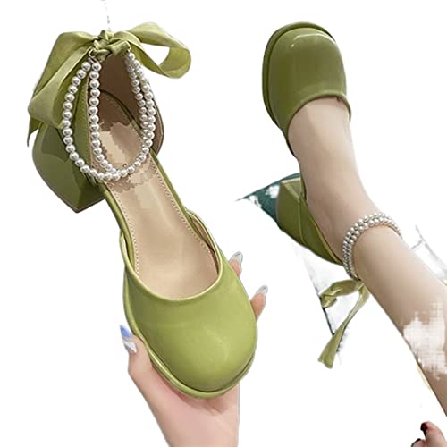jonam High Heels Women Pumps High Heels Shoes Summer Chunky Sandals New String Bead Luxury Party Women Shoes(Size:37 EU) von jonam