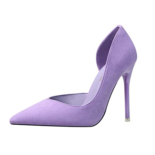 jonam High Heels Women Pumps Suede High Heels Female Pointed Toe Office Shoes Stiletto Women Pumps Shoes On Heels 10 cm Solid Party Shoes Lady(Size:39 EU) von jonam