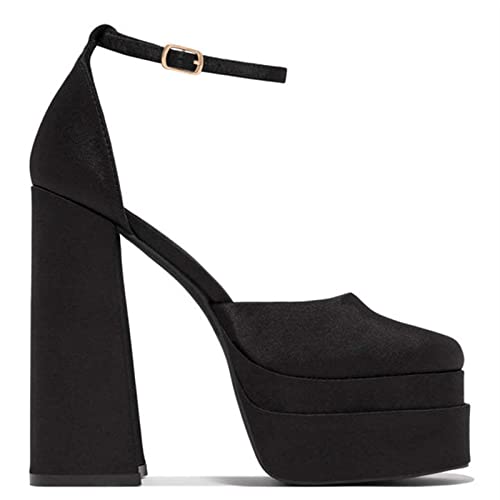 jonam High Heels Women Sandals Summer Shoes Thick High Heels Platform Black Shoes Woman Pumps(Size:36 EU) von jonam