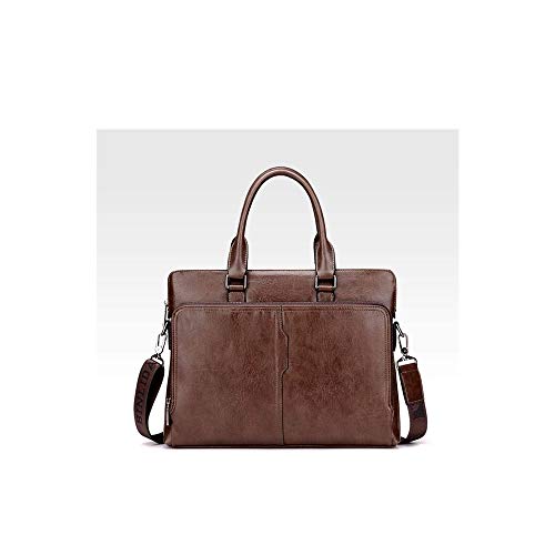 jonam Laptop Tragetasche 14-Zoll-Laptoptasche, Herren Business Travel-Aktentasche Echtes Leder-Duffel-Taschen, wasserabweisender Messenger Bag Multifunktionale Umhängetasche Fit für Computer-Notizbuch von jonam