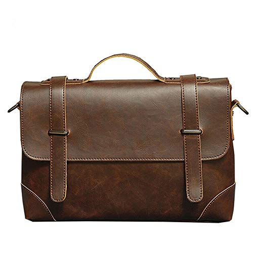 jonam Laptop Tragetasche Aktentasche Männer Vintage Geschäfts-Handtasche der Männer Schultertasche Leder Umhängetasche Laptop-Taschen Gelegenheitsreisetaschen von jonam