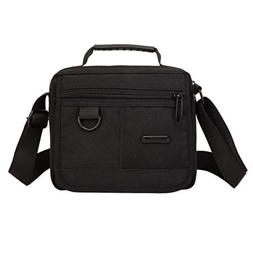 jonam Laptop Tragetasche Crossbody Taschen Nylon Männer Handtasche Kleine lässige Reisetasche Klassische reine Farbe Umhängetasche Hohe Qualität Messenger Bag (Color : Black, Size : 19X7X16m) von jonam