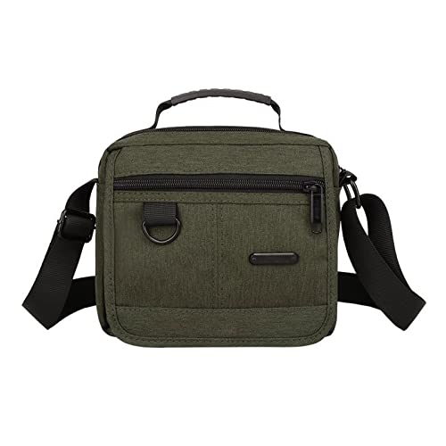 jonam Laptop Tragetasche Crossbody Taschen Nylon Männer Handtasche Kleine lässige Reisetasche Klassische reine Farbe Umhängetasche Hohe Qualität Messenger Bag (Color : Green, Size : 19X7X16m) von jonam