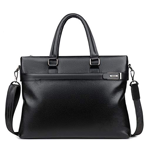 jonam Laptop Tragetasche Herren 14-Zoll-Laptop-Tasche Aktentasche Geschäftsleute Handtasche Schultertasche Messenger Bag (Color : Black) von jonam