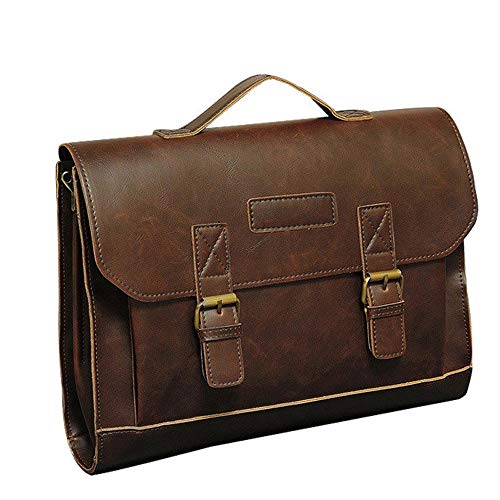 jonam Laptop Tragetasche Leder-Mann-Aktenkoffer der Männer Messenger Bag Männliche Laptoptasche Business Fashion Schultertasche Reisetasche von jonam