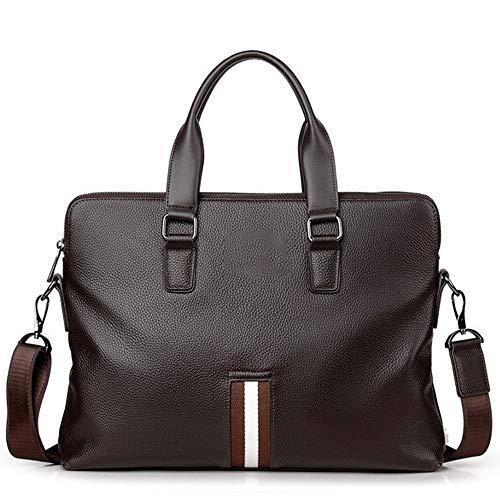 jonam Laptop Tragetasche Männer Business Aktentasche Leder Laptop Handtasche Umhängetasche Kreuz Körpertasche Doppelschichten Messenger Bag Männliche Reisetasche (Color : 2) von jonam