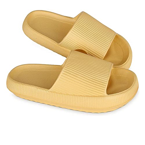 jonam Sandalen Herren Bath Shoes Men Women Slippers Bath Slippers Cloud Slippers Rubber Home Slippers Non-slip Mules(Color:Yellow,Size:37 EU) von jonam