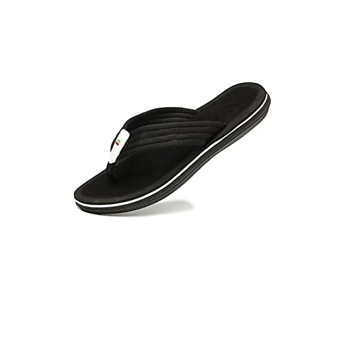 jonam Sandalen Herren Comfort Shoes For Men Flip Flops Casual Stylish Black Flat Slippers Platform Sandals(Color:Black,Size:40 EU) von jonam
