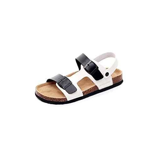 jonam Sandalen Herren Herren PU. Leder-Clogs Hausschuhe Hohe Qualität Weiche Kork Zwei Schnalle Sandalen für Männer Große Größe Schuhe Mann(Color:Multi-Colored,Size:44 EU) von jonam