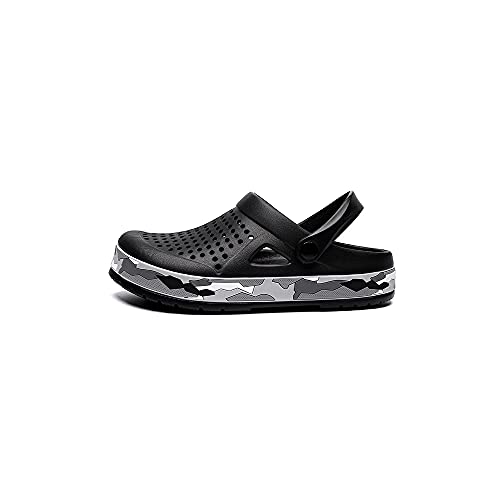 jonam Sandalen Herren Männer sommer sandalen für strand sport frauen rutschen männer single-on schuhe hausschuhe weibliche männliche gelee coGs wasser mules(Color:Black,Size:42 EU) von jonam