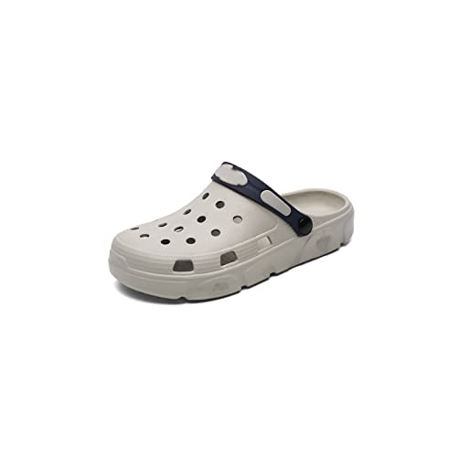 jonam Sandalen Herren Men Sandals Summer Hole Shoes Rubber Clogs Lovers Garden Shoes Black Beach Flat Sandals Slippers(Color:Khaki,Size:43 EU) von jonam