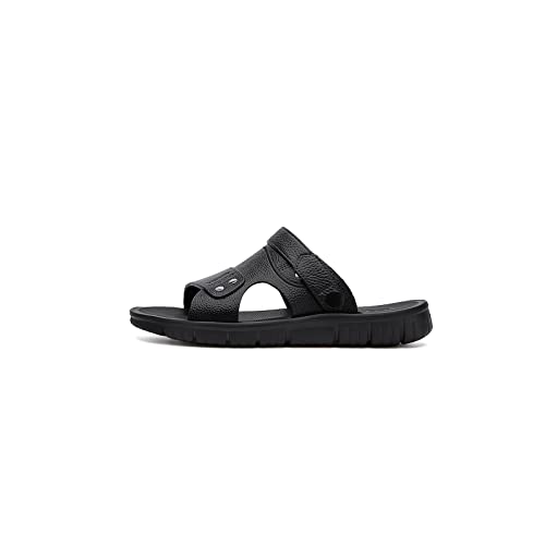 jonam Sandalen Herren Men Summer Sandals Fashion PU Leather Comfortable Soft Sandals Men Outdoor Anti Slip Walking Beach Male Footwear(Color:Black,Size:40 EU) von jonam