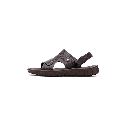 jonam Sandalen Herren Men Summer Sandals Fashion PU Leather Comfortable Soft Sandals Men Outdoor Anti Slip Walking Beach Male Footwear(Color:Borwn,Size:43 EU) von jonam