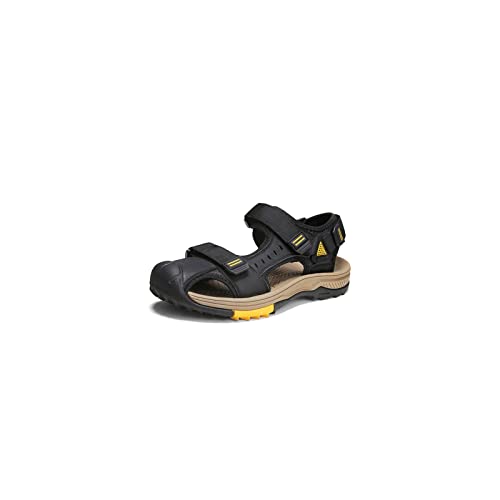 jonam Sandalen Herren Men's Beach Sandals Lightweight Quick-drying Water Shoes Baotou Comfortable Breathable Casual Clogs(Color:Black,Size:41 EU) von jonam