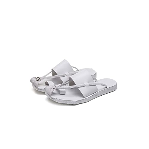 jonam Sandalen Herren Men's Casual Sandals Summer Breathable Slippers Outdoor Beach Shoes Flip-Flops Flat Sandals Slippers(Color:White,Size:38 EU) von jonam