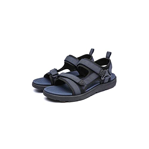 jonam Sandalen Herren Men's Summer Open Toe Large Size Casual Sandals Thick Sole Non-Slip Breathable Soft Sole Comfortable Fashion Beach Sandals(Color:Blue,Size:43 EU) von jonam