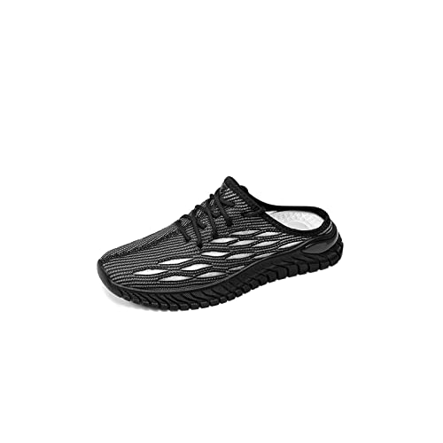 jonam Sandalen Herren Men's mesh slippers summer outdoor flying casual street slippers lightweight breathable flat sandals slip-on shoes for men(Color:Black,Size:41 EU) von jonam