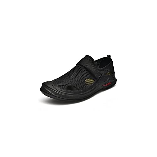 jonam Sandalen Herren Mens Sandals Summer Breathable Mesh Sandals Men Outdoor Casual Lightweight Beach Sandals Fashion Men Shoes Large Size(Color:Black,Size:44 EU) von jonam