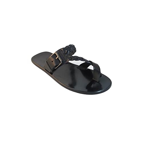 jonam Sandalen Herren Sandals Men Ladies Summer Brown Thong Retro Couple Sandals Travel Beach Slip-On Flats Men's Casual Sandals(Color:Black,Size:41 EU) von jonam