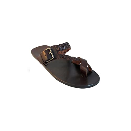 jonam Sandalen Herren Sandals Men Ladies Summer Brown Thong Retro Couple Sandals Travel Beach Slip-On Flats Men's Casual Sandals(Color:Grijs,Size:37 EU) von jonam