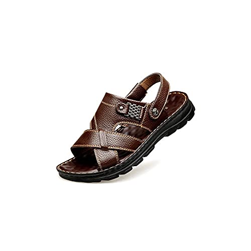 jonam Sandalen Herren Sommer Herren Strandschuhe Atmungsaktive Sandalen rutschfeste dicke Massage Sohle Männer Sandalen(Color:Bruin,Size:39 EU) von jonam