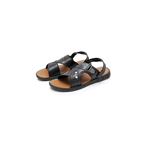 jonam Sandalen Herren Sommer Zwei-Wege All-Pass-Sweat-Proof-Männer Sandalen im Freien Erholungssandalen für Vater Komfortable rutschfeste Männer Schuhe(Color:Black,Size:40 EU) von jonam