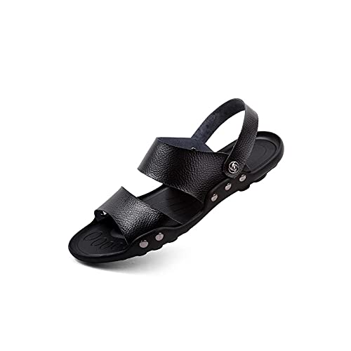 jonam Sandalen Herren Sommer männer sandalen flach helle lässig männer sandal massiv schwarz mode mann hausschuhe sanftel sanles größe(Color:Black,Size:40 EU) von jonam
