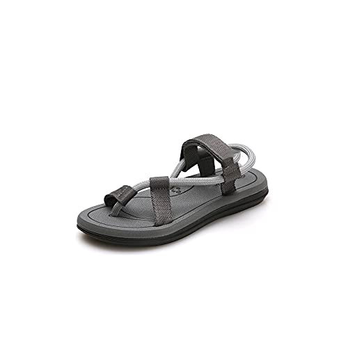 jonam Sandalen Herren Sommersandalen Männer Tide Paar Strandschuhe Leichte Herrenhausschuhe Einfache Sandalen Zwei Verschleiß(Color:Grijs,Size:44 EU) von jonam