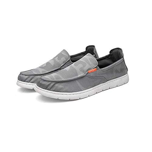 jonam Sandalen Herren Sportschuhe for Männer Sport Monotone Schuhe Stave Toe-Beleg auf Segeltuch-Vamp Leichte beiläufige Nähen Exquisite Oxford-Schuhe Männer (Farbe: Grau, Größe: 40 EU)(Color:Grijs,Si von jonam