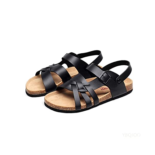 jonam Sandalen Herren Summer Fashion Men Leather Sandals Outdoor Comfortable Breathable Sports Casual Non-Slip Beach Luxury Sandals(Color:Black,Size:39 EU) von jonam