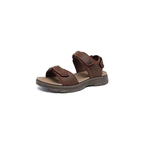 jonam Sandalen Herren Summer Men Casual Shoes Genuine Leather Sandals Outdoor Men Leather Sandals for Men Beach Shoes Super Light Shoes(Color:DarkBrown,Size:42 EU) von jonam