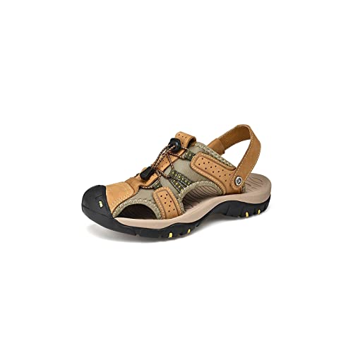 jonam Sandalen Herren Summer Men Sandals Men Casual Sandals Luxury Outdoor Shoes Hiking Sandals Men Platform Sandals Shoe(Color:Golden,Size:46) von jonam