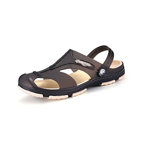 jonam Sandalen Herren Summer Men Slippers Garden Shoes Breathable Man Sandals Plus Size Male Beach Shoes Flip Flops Quick Dry(Color:1721 black,Size:38 EU) von jonam