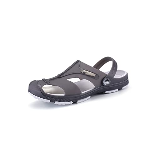 jonam Sandalen Herren Summer Men Slippers Garden Shoes Breathable Man Sandals Plus Size Male Beach Shoes Flip Flops Quick Dry(Color:1721 grey,Size:43 EU) von jonam