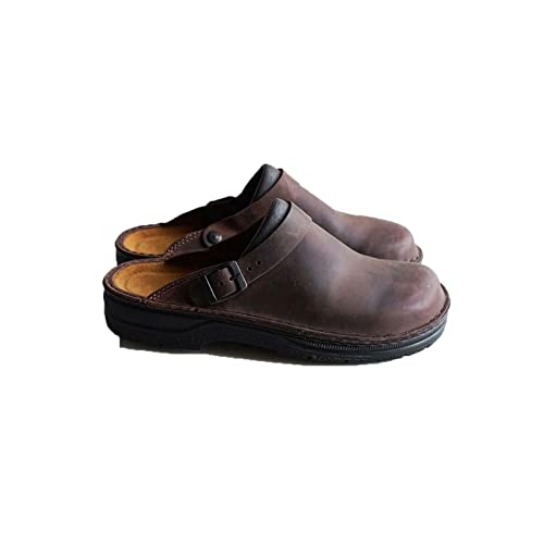 jonam Sandalen Herren Summer Sandals Men Leather Clogs Slippers Outdoor Rubber Retro Men Flip Flops(Color:Dark Brown,Size:44 EU) von jonam