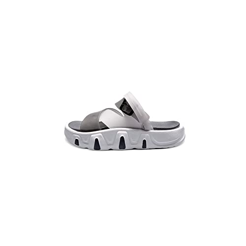 jonam Sandalen Herren Summer men's thick-soled sandals fashion beach soft-soled slipper slippers outdoor leisure non-slip slippers large size(Color:White grey,Size:38 EU) von jonam