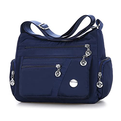 jonam Umhängetasche 1pc Waterproof Shoulder Bag Women Casual Crossbody Bag Multifunction Handbag Large Capacity Messenger Bag (Color : Blue) von jonam