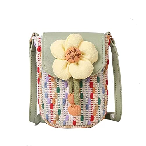 jonam Umhängetasche 2022 new summer woven bag small small shoulder bag messenger mobile phone bag mini bag women (Color : Green) von jonam