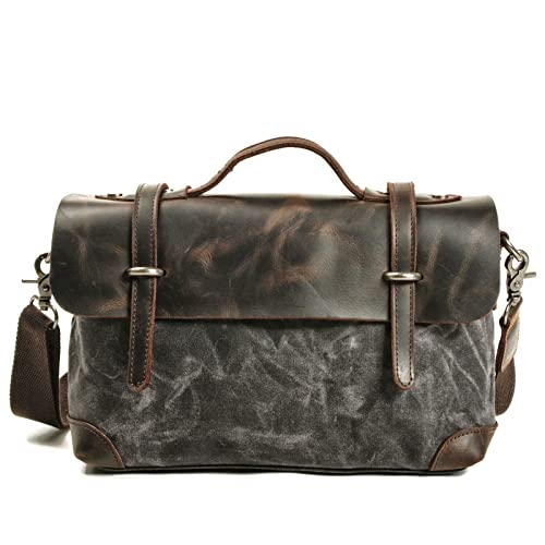 jonam Umhängetasche Bag Horizontal Shoulder Slung Portable Leisure Locomotive Bag Business Briefcase Canvas Leather von jonam