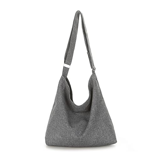 jonam Umhängetasche Canvas Handbag, Large Capacity Leisure Shoulder Strap, Waterproof Waist Bag (Color : Grijs) von jonam