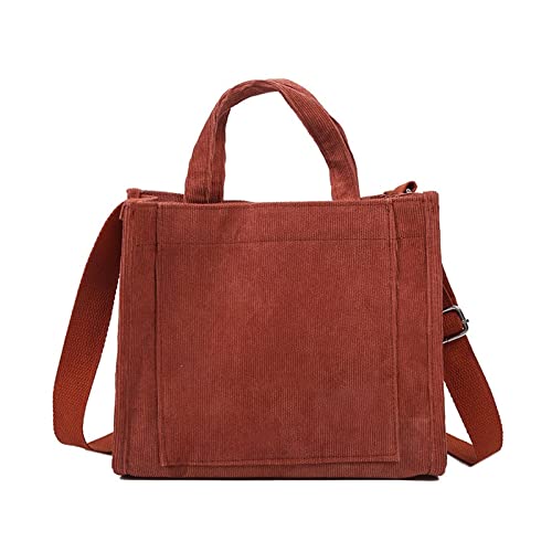 jonam Umhängetasche Canvas Handbag, large capacity leisure shoulder strap, waterproof bag, corduroy handbag (Color : Red) von jonam