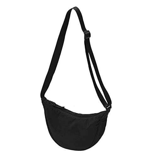 jonam Umhängetasche Canvas Handbag, large capacity leisure shoulder strap, waterproof bag, small leather bag (Color : Black) von jonam