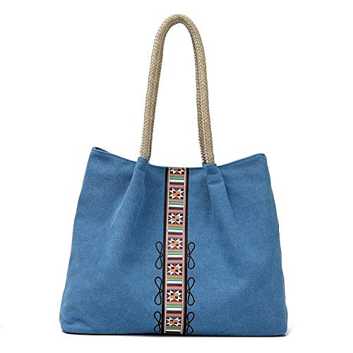 jonam Umhängetasche Canvas Handtasche Umhängetasche Freizeittasche Mit Großer Kapazität Reisetasche (Color : Blue) von jonam